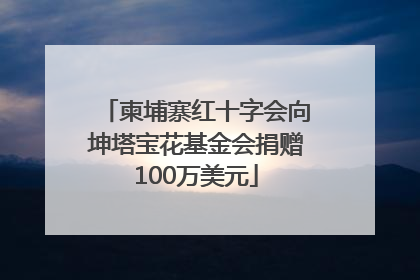 柬埔寨红十字会向坤塔宝花基金会捐赠100万美元