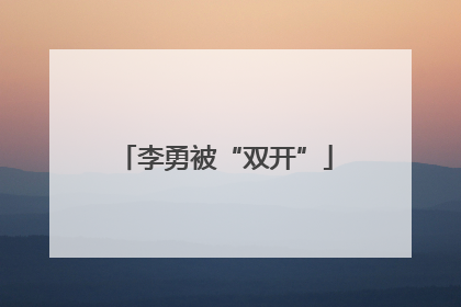 李勇被“双开”