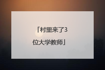 村里来了3位大学教师