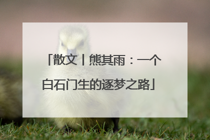 散文丨熊其雨：一个白石门生的逐梦之路