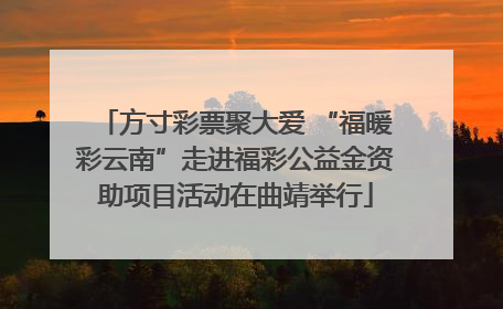 方寸彩票聚大爱 “福暖彩云南”走进福彩公益金资助项目活动在曲靖举行