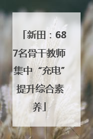 新田：687名骨干教师集中“充电” 提升综合素养