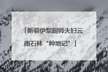 新疆伊犁厨师夫妇云南石林“种地记”