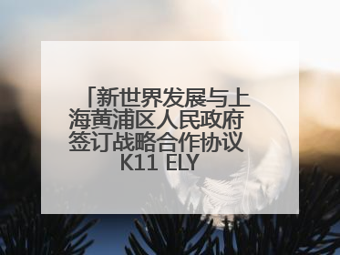 新世界发展与上海黄浦区人民政府签订战略合作协议 K11 ELYSEA璀璨启幕