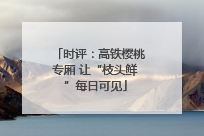 时评：高铁樱桃专厢 让“枝头鲜”每日可见