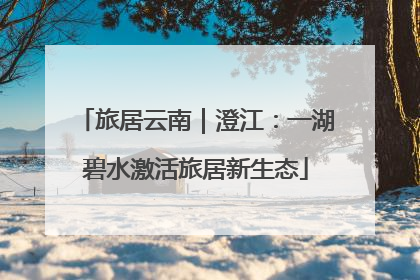 旅居云南｜澄江：一湖碧水激活旅居新生态