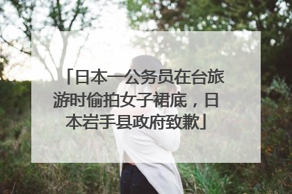 日本一公务员在台旅游时偷拍女子裙底，日本岩手县政府致歉
