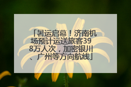 暑运启幕！济南机场预计运送旅客398万人次，加密银川、广州等方向航线