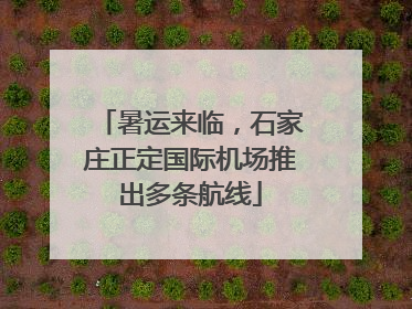 暑运来临，石家庄正定国际机场推出多条航线