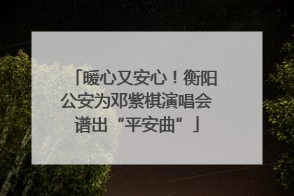 暖心又安心！衡阳公安为邓紫棋演唱会谱出“平安曲”