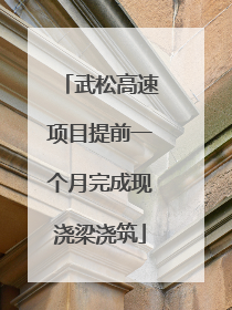 武松高速项目提前一个月完成现浇梁浇筑