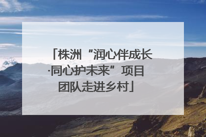 株洲“润心伴成长·同心护未来”项目团队走进乡村