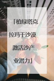 植绿塔克拉玛干沙漠 激活沙产业潜力