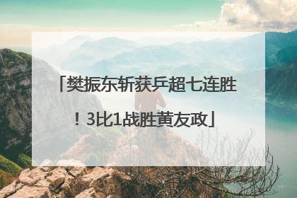 樊振东斩获乒超七连胜！3比1战胜黄友政