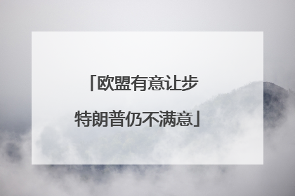 欧盟有意让步 特朗普仍不满意