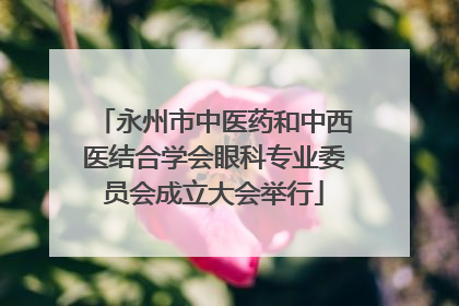 永州市中医药和中西医结合学会眼科专业委员会成立大会举行