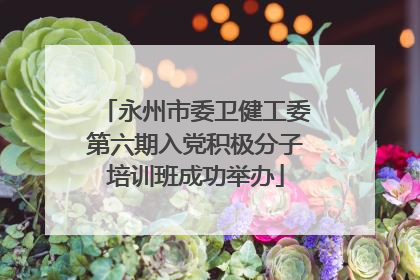 永州市委卫健工委第六期入党积极分子培训班成功举办
