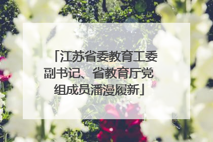江苏省委教育工委副书记、省教育厅党组成员潘漫履新