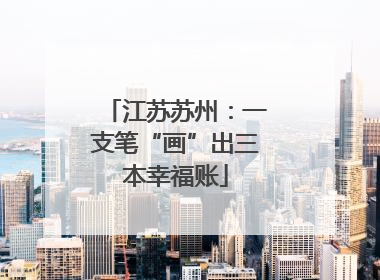 江苏苏州：一支笔“画”出三本幸福账