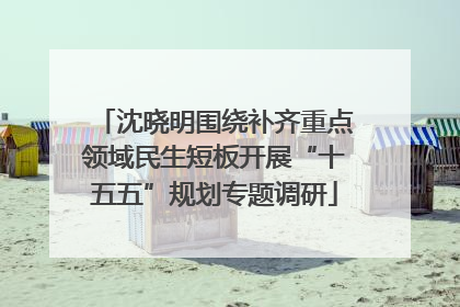沈晓明围绕补齐重点领域民生短板开展“十五五”规划专题调研