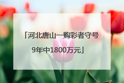 河北唐山一购彩者守号9年中1800万元