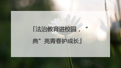 法治教育进校园，“典”亮青春护成长