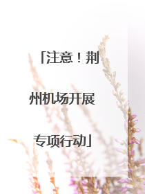注意！荆州机场开展专项行动