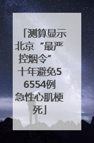 测算显示北京“最严控烟令” 十年避免56554例急性心肌梗死
