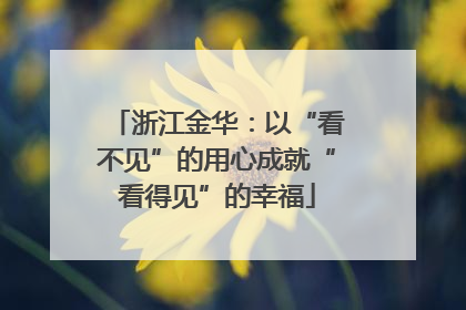 浙江金华：以“看不见”的用心成就“看得见”的幸福