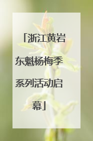 浙江黄岩东魁杨梅季系列活动启幕