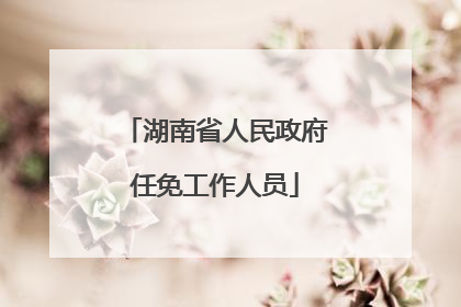 湖南省人民政府任免工作人员