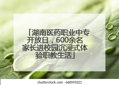 湖南医药职业中专开放日，600余名家长进校园沉浸式体验职教生活