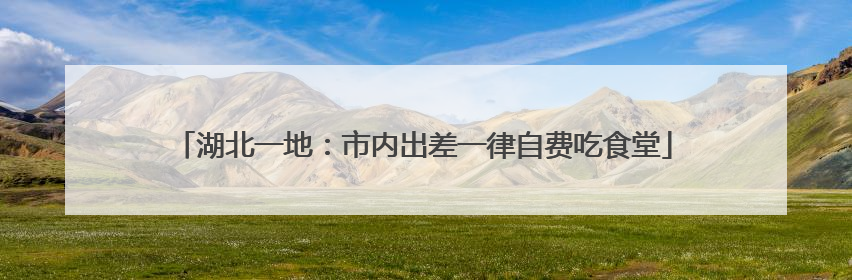 湖北一地：市内出差一律自费吃食堂