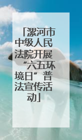 漯河市中级人民法院开展“六五环境日”普法宣传活动