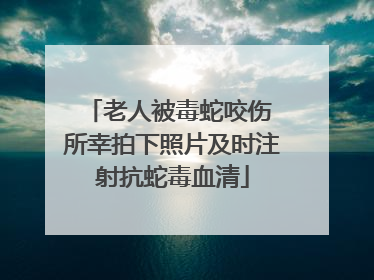 老人被毒蛇咬伤 所幸拍下照片及时注射抗蛇毒血清