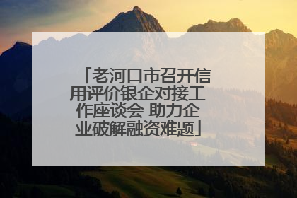 老河口市召开信用评价银企对接工作座谈会 助力企业破解融资难题