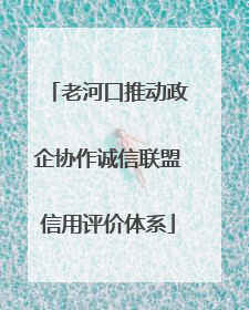 老河口推动政企协作诚信联盟信用评价体系