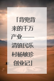 背兜背来的千万产业——清镇民乐村杨敏珍创业记