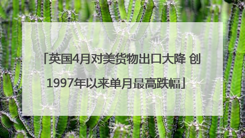 英国4月对美货物出口大降 创1997年以来单月最高跌幅