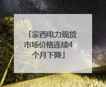 蒙西电力现货市场价格连续4个月下降
