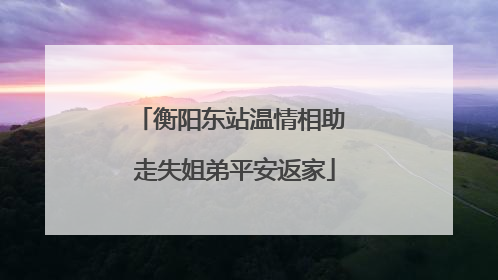衡阳东站温情相助 走失姐弟平安返家