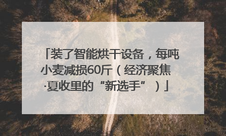 装了智能烘干设备，每吨小麦减损60斤（经济聚焦·夏收里的“新选手”）