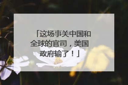 这场事关中国和全球的官司，美国政府输了！