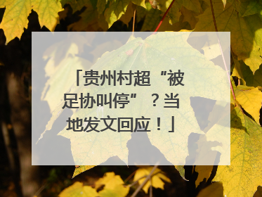 贵州村超“被足协叫停”？当地发文回应！