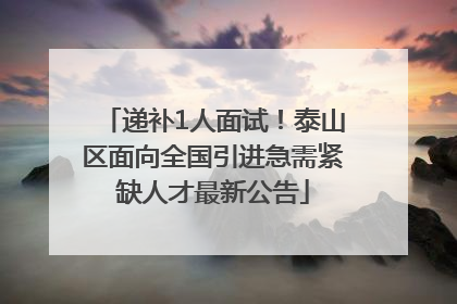 递补1人面试！泰山区面向全国引进急需紧缺人才最新公告