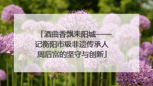 酒曲香飘耒阳城——记衡阳市级非遗传承人周后富的坚守与创新