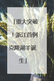 重大突破！浙江首例克隆湖羊诞生