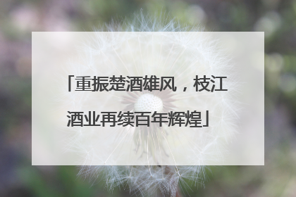 重振楚酒雄风，枝江酒业再续百年辉煌