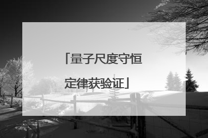 量子尺度守恒定律获验证