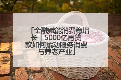 金融赋能消费稳增长丨5000亿再贷款如何撬动服务消费与养老产业